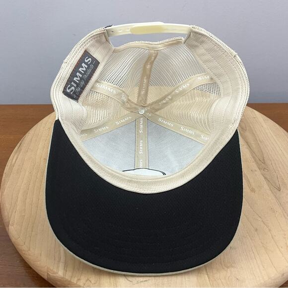 Simms Trout Patch Trucker Hat Mesh SnapBack Fishing Grey Orange Adjustable - Picture 6 of 7